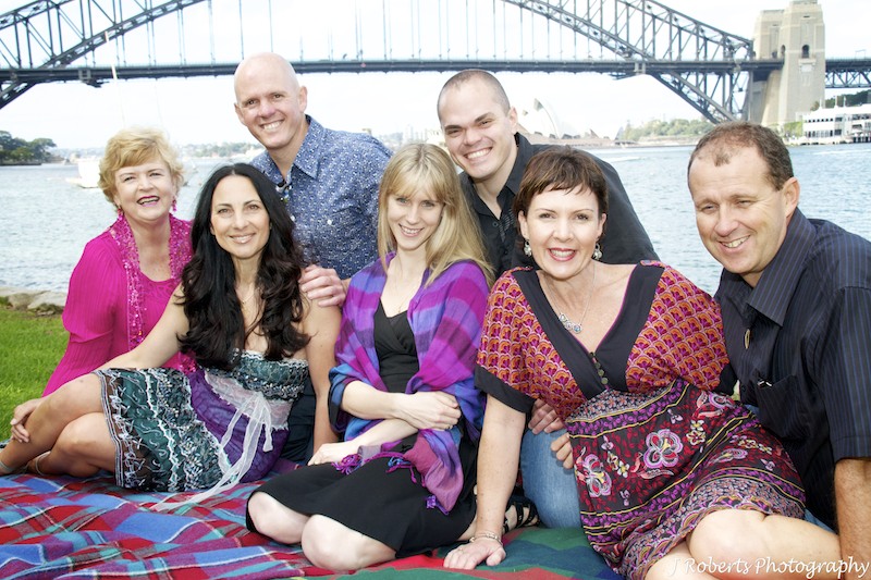 siblings with their partners and mother - family portrait photography sydney
